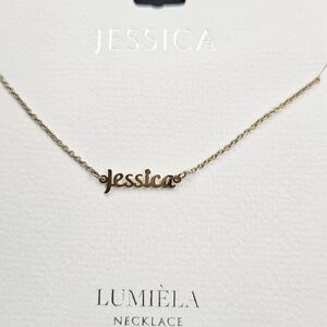 🌸 JESSICA Script Name Chain Goldtone Necklace 🌸